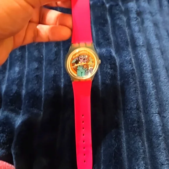 Colorful Cartoon Character Watch with Red Strap - Picture 3 of 4